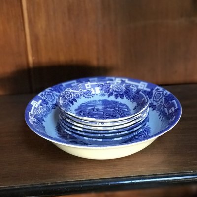 Vintage bowl with 6 fruit bowl 