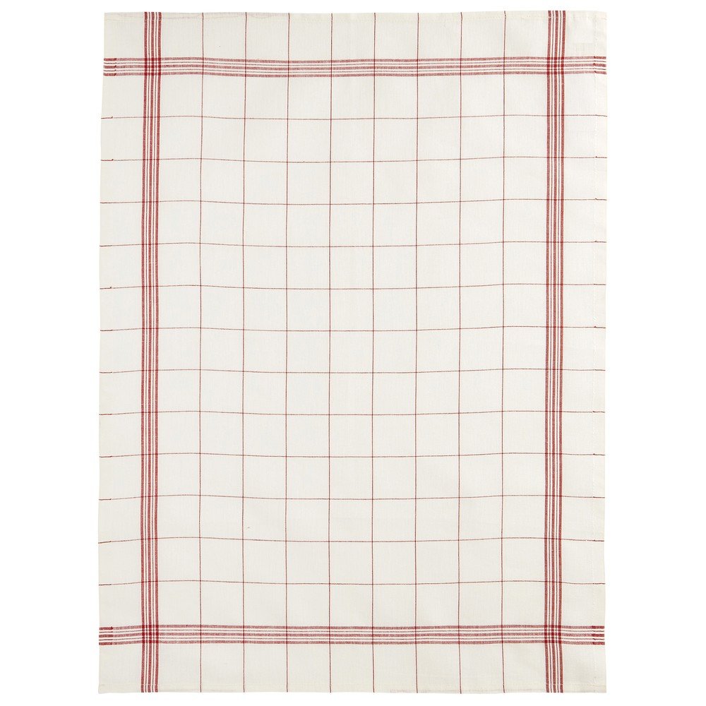 Tea towel, red squares