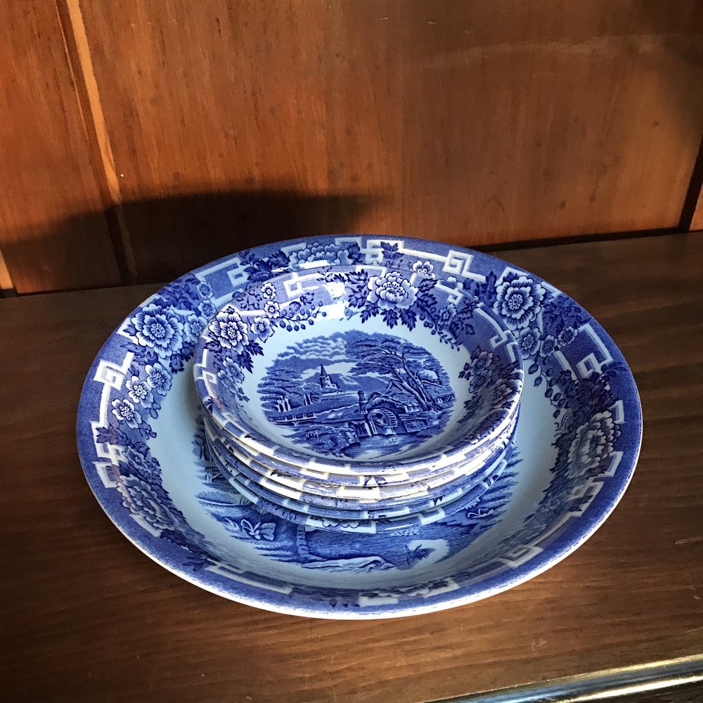 Vintage bowl with 6 fruit bowl