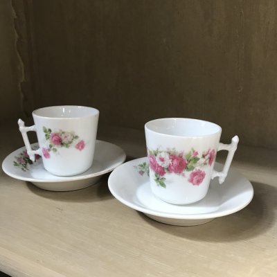Vintage coffee set with little flowers