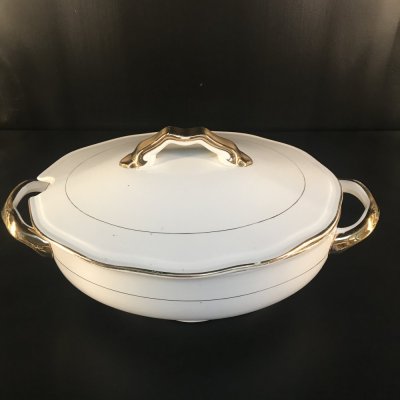 Vintage  tureen with gold handles