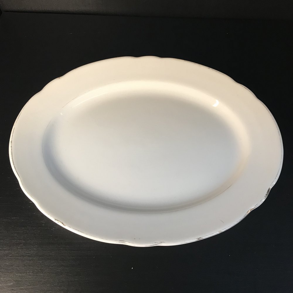 Vintage oval tray with gold edge