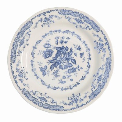 Round platter blue roses