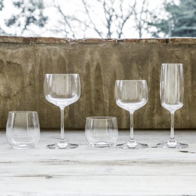 Set of 6 white wine glasses