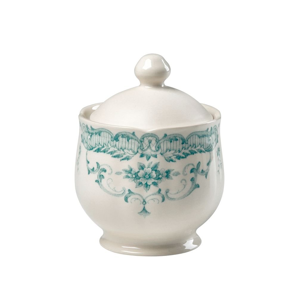 Sugar bowl turquoise roses