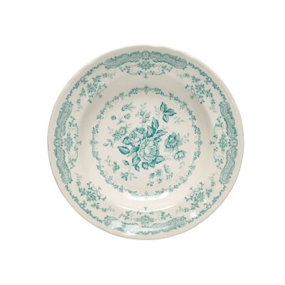 Set of 6 dessert plates turquoise roses