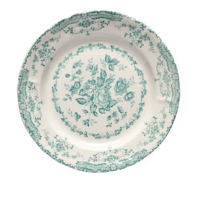 Round platter turquoise roses