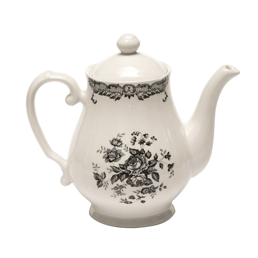 Teapot black roses