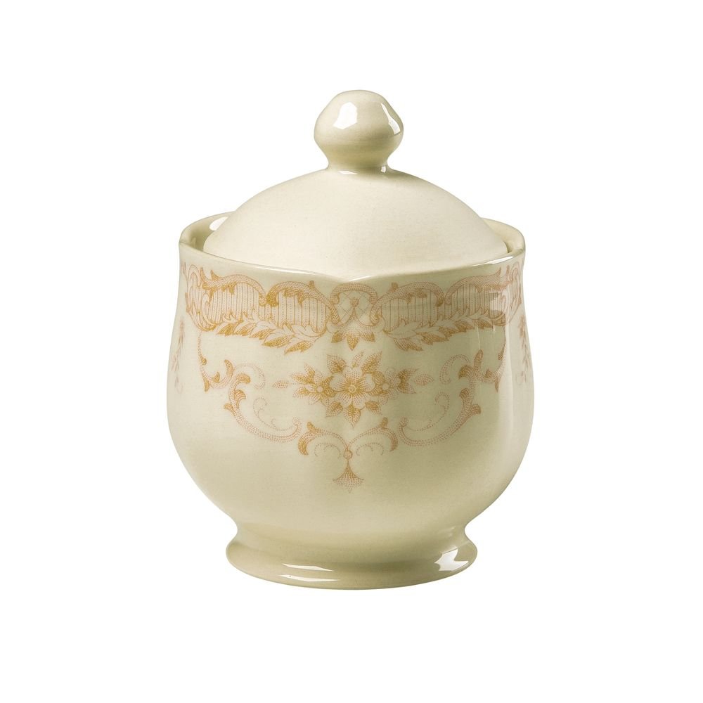 Sugar bowl ocher roses