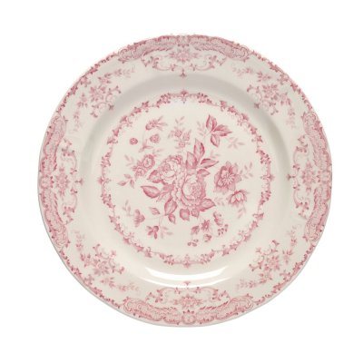 Round platter pink roses