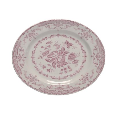 Oval platter pink roses