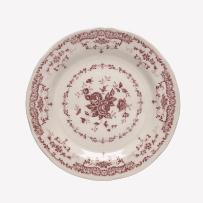 Set di 6 piatti frutta rose terracotta