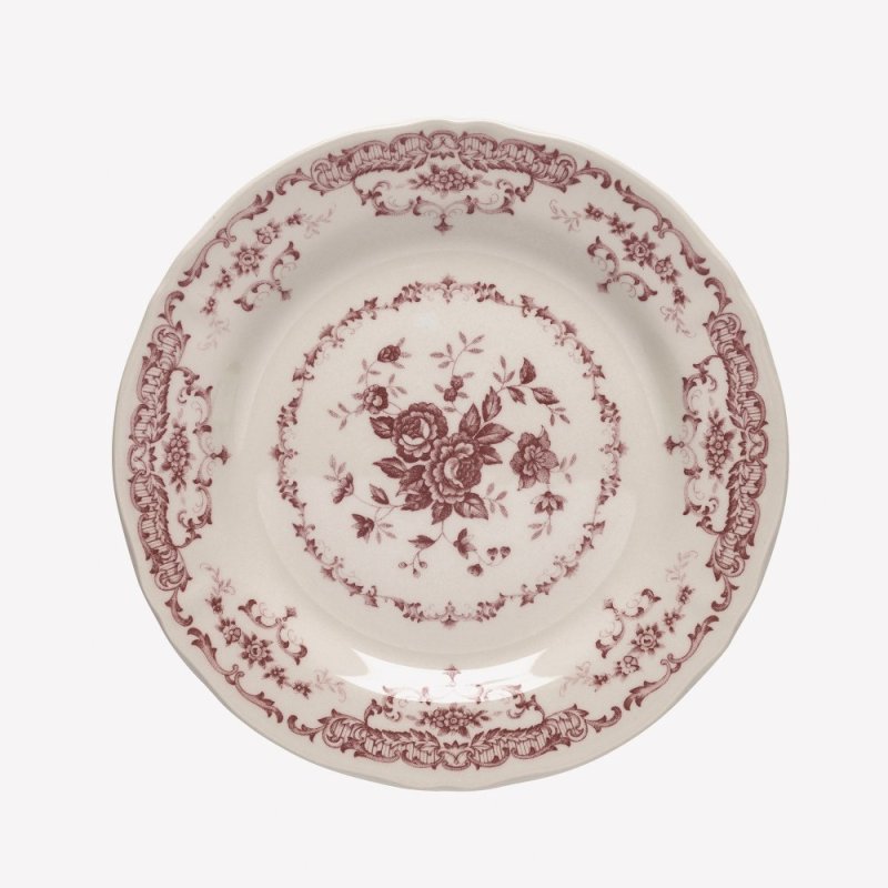Set di 6 piatti frutta rose terracotta