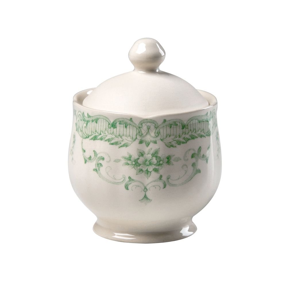 Sugar bowl green roses