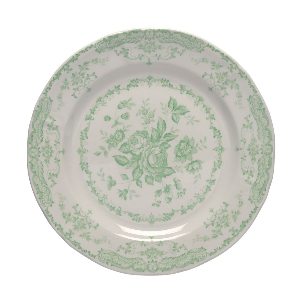Round platter green roses