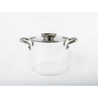 Glass pot with lid