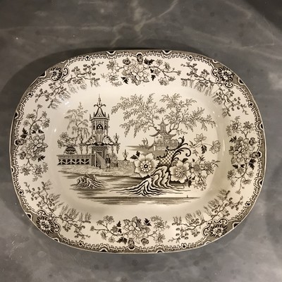 Serving platter with chinese decorations