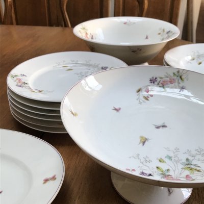 Vintage table set with flower decoration in soft color